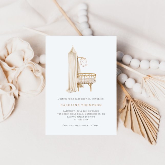 Boho Nursery Girl Baby Shower Invitation (Creator Uploaded)
