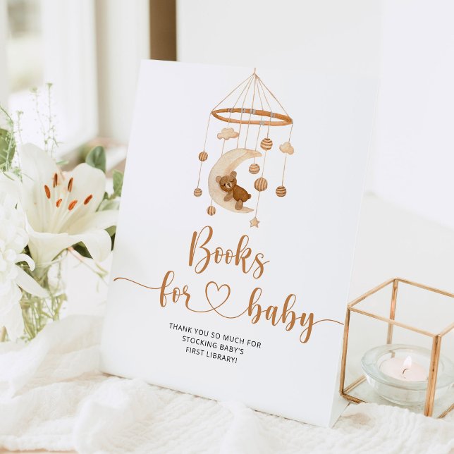 Boho nursery mobile books for baby pedestal sign (Creator Uploaded)