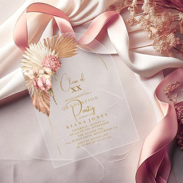 Boho Oasis Graduation ID965 Acrylic Invitations (Creator Uploaded)