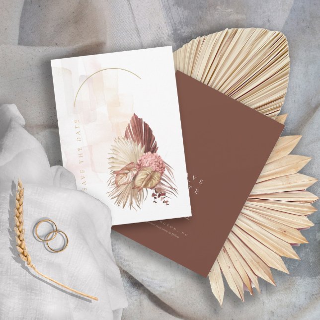 Boho Oasis Wedding Burnt Umber ID959 Save The Date (Creator Uploaded)