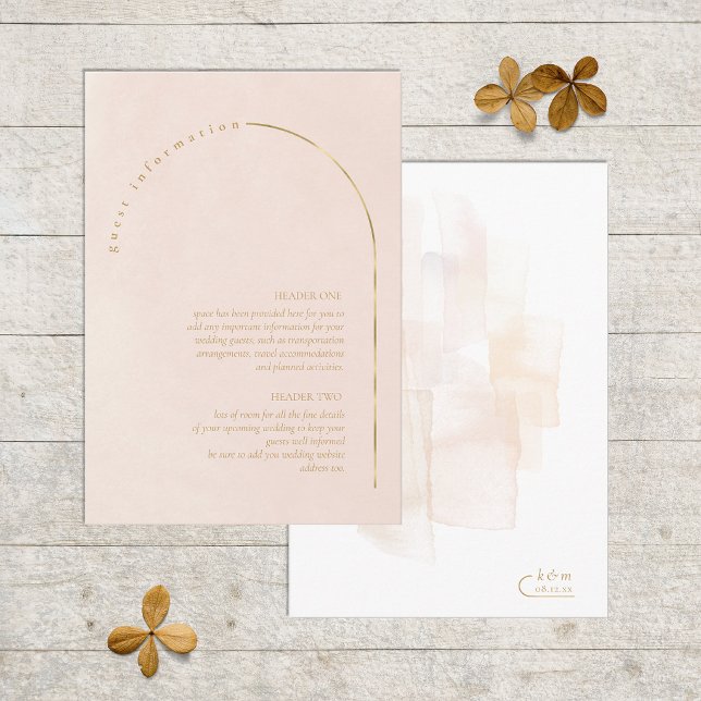 Boho Oasis Wedding Details Blush ID959 Enclosure Card (Creator Uploaded)