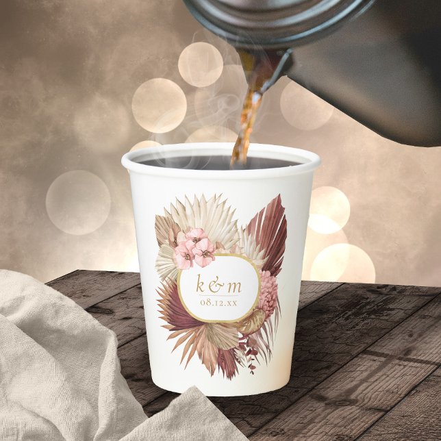 Boho Oasis Wedding Floral Frame ID959 Paper Cups (Creator Uploaded)