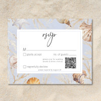Boho Ocean Dusty Blue On the Beach Wedding QR