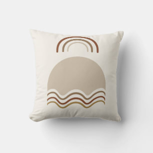 Boho Ocean Rainbow Sun Throw Pillow – 16x16 Minima