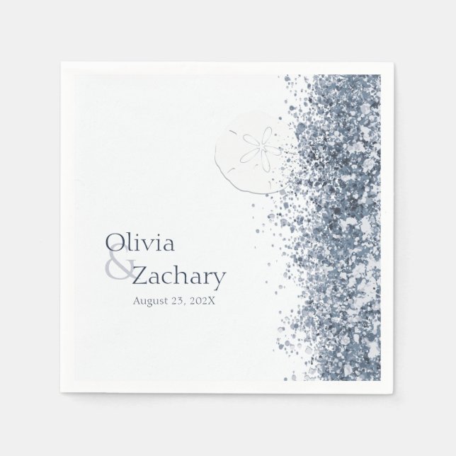 Boho Ocean Sand Rehearsal Dinner Napkin (Front)