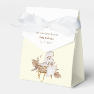 Boho Oh Baby Yellow Bassinet Baby Shower Favor Box