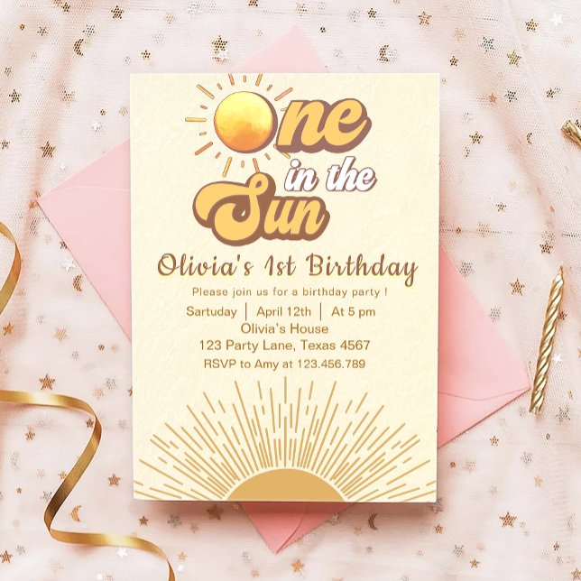 Boho One In The Sun Birthday Invitation (Creator Uploaded)