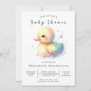 Boho Online Duck Baby Shower Invitation