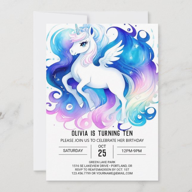 Boho Online Pony Birthday Invitation (Front)