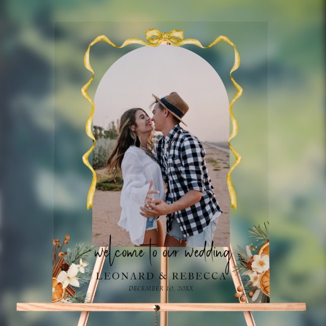 Boho or arc vert Mariage photo Acrylique Signal (Neutre)