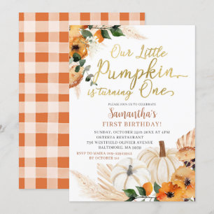 Boho Orange Citrouille Invitation d'anniversaire
