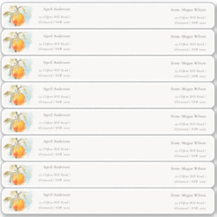 Boho Orange Guest Wrap Around Address Label 