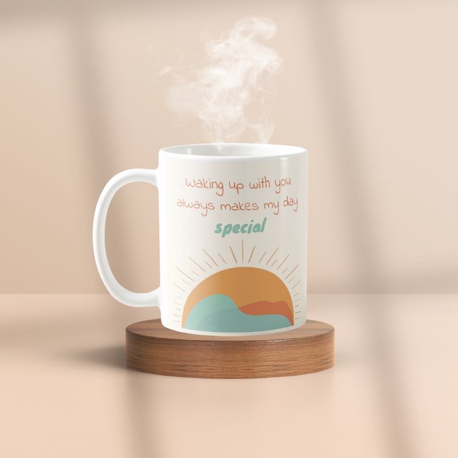 Boho Orange Mountain Sun Making My Day Special Coffee Mug (Creator Uploaded)