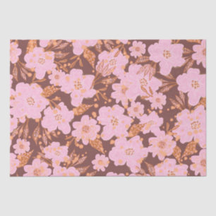 Boho Orange Rust All Occasion Floral  Tissue Paper