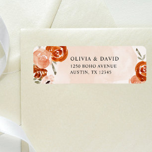 Boho orange rustique Mariage d'aquarelle