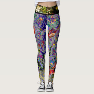 Boho Orchid Flower Leggings