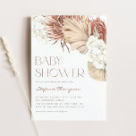 Boho Orchids and Dried Palm Leaves Baby Shower Invitation<br><div class="desc">Invite guests to your event with this customizable baby shower invitation. It features a watercolor bouquet of dried palm and white orchids. Personalize this boho baby shower invitation by adding your event details. This botanical baby shower invitation is perfect for spring and summer baby showers.</div>