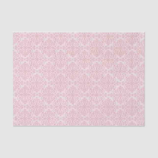 Boho Ornate Pink Whimsical Feminine Fancy Tissue Paper (Front)