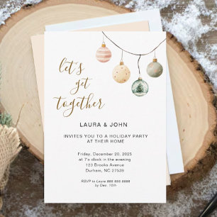 Boho ornements de Noël Fête Invitation