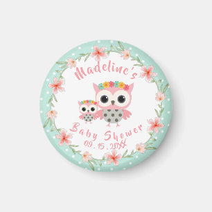 Boho Owl Baby Shower Magnet