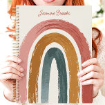 Boho Painted Rainbow Custom Name Planner<br><div class="desc">This vibrant design features a hand-painted boho rainbow in warm and bold tones of blush, terracotta, ochre, and deep teal. The textured brushstrokes add a modern, artistic feel, while the custom name elegantly displayed at the top makes it truly personal. Perfect for organizing tasks, journalling, or keeping track of goals,...</div>