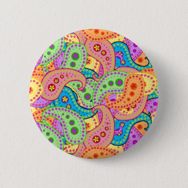 Boho Paisley 2 Inch Round Button (Front)