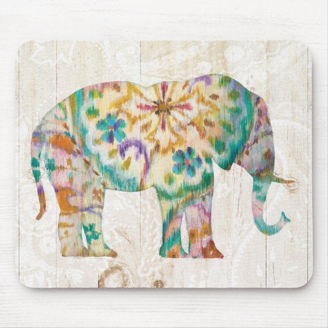 Boho Paisley Elephant I Mouse Pad (Front)