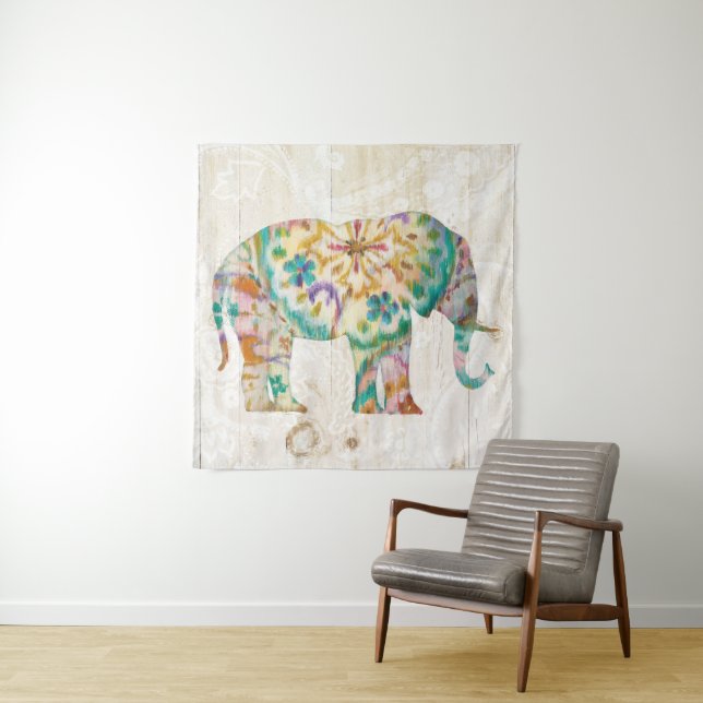 Boho Paisley Elephant I Tapestry (In Situ (Horizontal))
