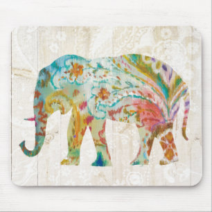 Boho Paisley Elephant II Mouse Pad