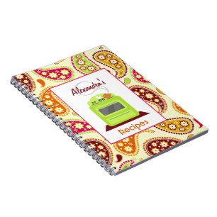 Boho Paisley et rétro carnet de recette de