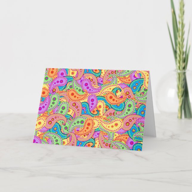 Boho Paisley Holiday Card (Front)