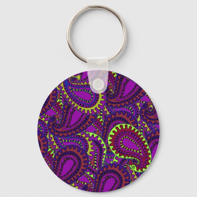 Boho Paisley Keychain (Front)