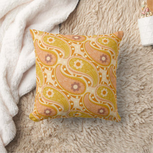 Boho Paisley Throw Pillow