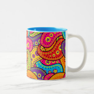 Boho Paisley Two-Tone Coffee Mug