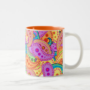 Boho Paisley Two-Tone Coffee Mug