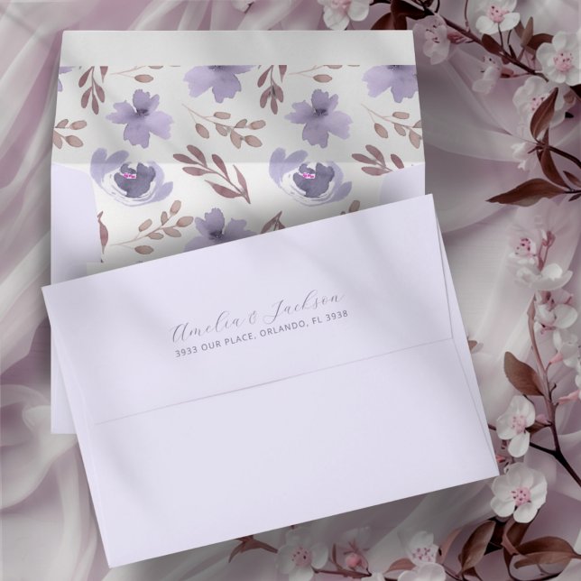 Boho Pale Purple Pattern Wedding RSVP  Envelope (Creator Uploaded)