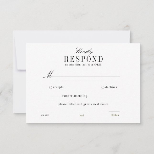 Boho Palm Feuille de verdure RSVP horizontal (Devant)
