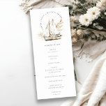 Boho Palm Sailboat Seascape Wedding Program<br><div class="desc">If you need any other matching product or customization,  kindly message via Zazzle.</div>