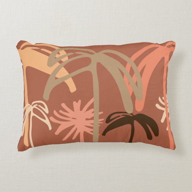 Boho Palm Trees Clay Accent Pillow (Front)