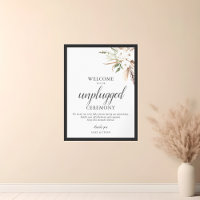 Boho Pampa Grass Greenery Unplugged Wedding Sign