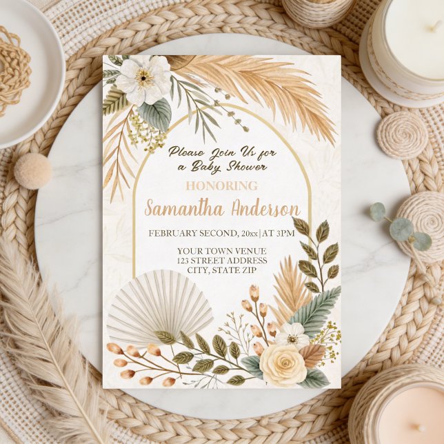  Boho Pampas Arch Baby Shower  (Creator Uploaded)