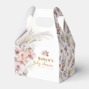 Boho Pampas Baby Shower Favour Box Floral