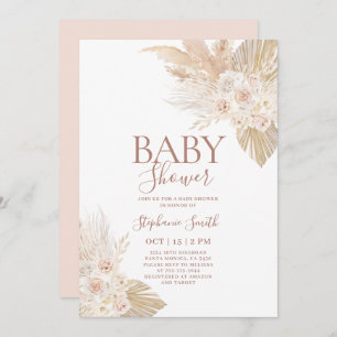 Boho Pampas Baby shower Invitation fille