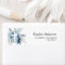 boho pampas blue floral baptism address label