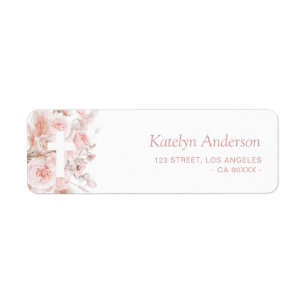 boho pampas dusty rose floral baptism address