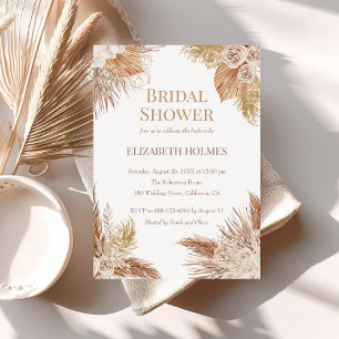 Boho Pampas Garden Invitation de douche nuptiale