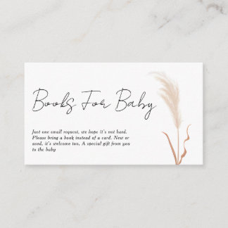 Boho Pampas Grass Baby Shower Book Request Enclosure Card
