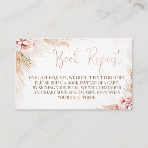 Boho Pampas Grass Baby Shower Book Request Insert