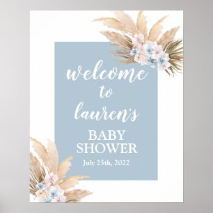 Boho Pampas Grass Baby Shower Boy Welcome sign