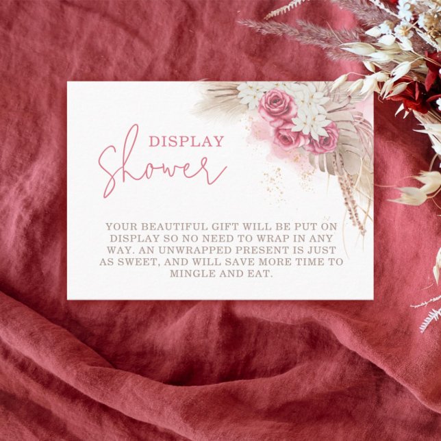 Boho Pampas Grass Baby Shower Display Shower Enclosure Card (Creator Uploaded)